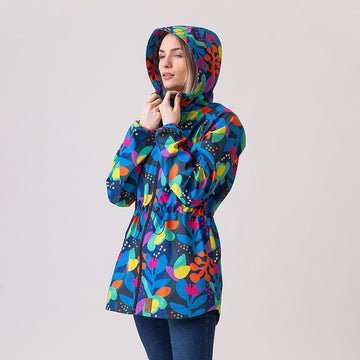 Élénk foltos virágok softshell kabát
