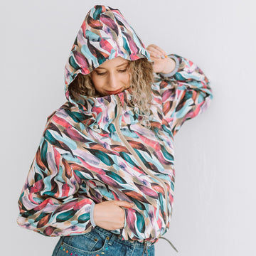 Pastel leaves Bomber Coat