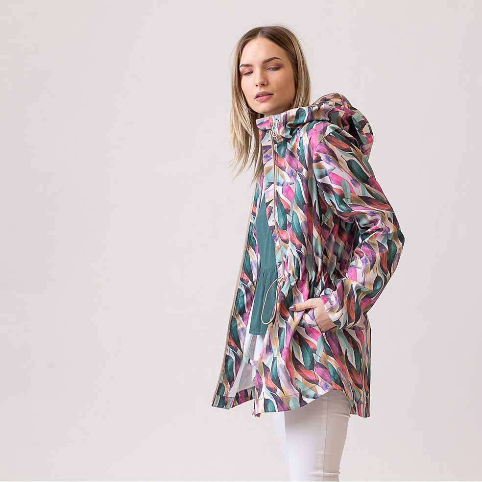 Pasztell leveles softshell kabát